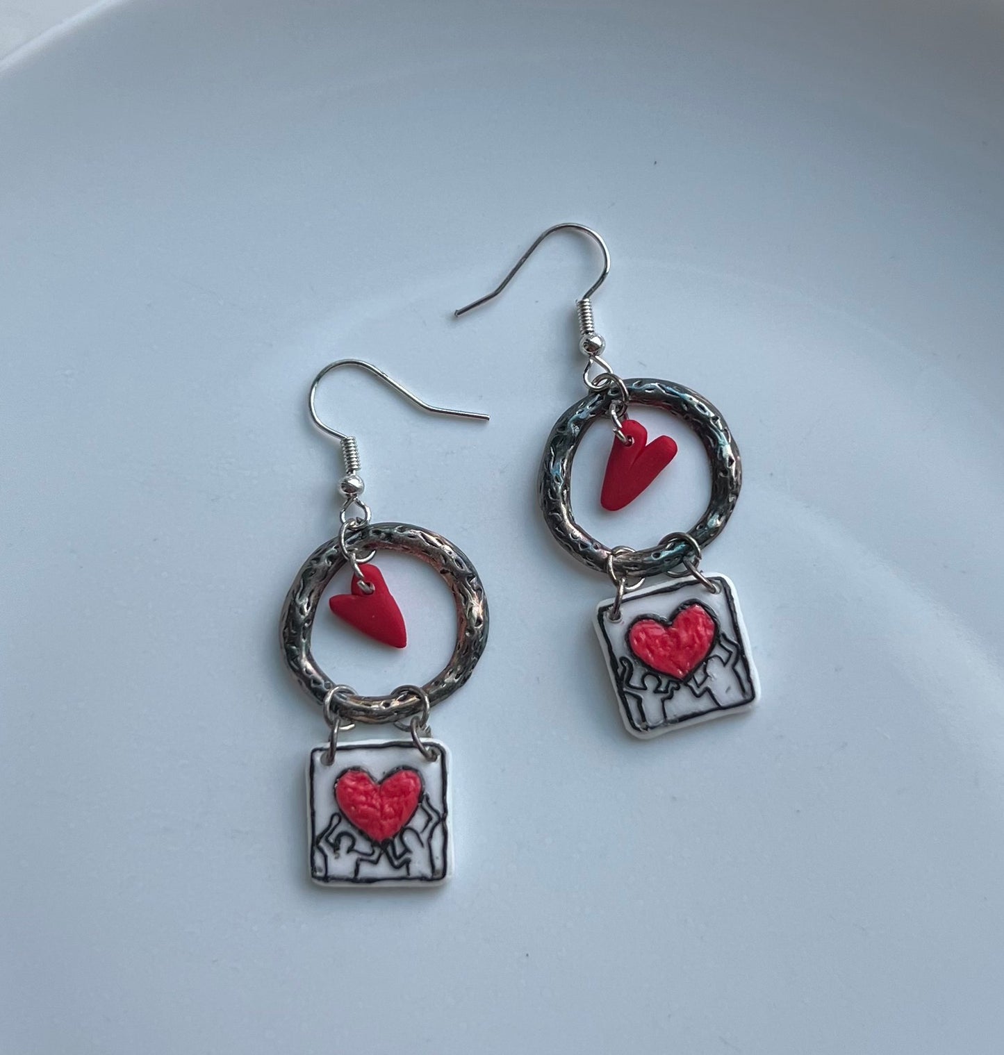 Red Hearts Earrings