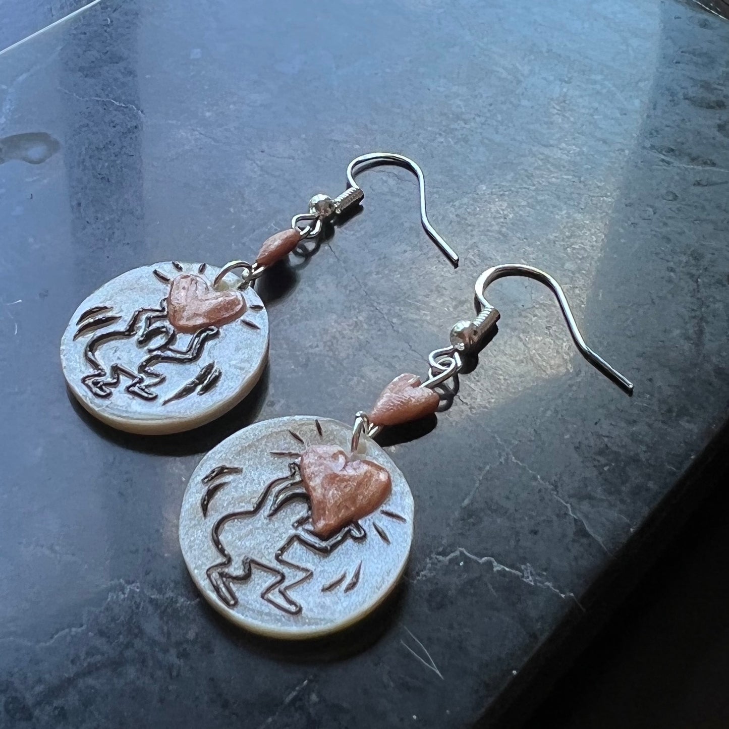 Brown Hearts Earrings